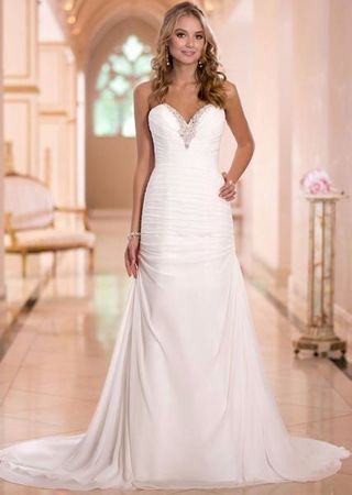 Brautkleid weiss Abito Sposa 36 Chiffon