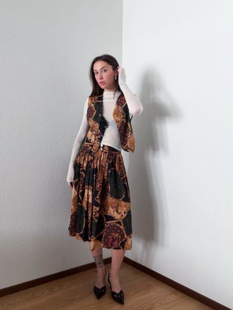 Vintage 90s Marco Giordani vest and skirt set