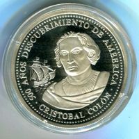 Silbermedaille "Schiffe. Kolumbus". 999/1000