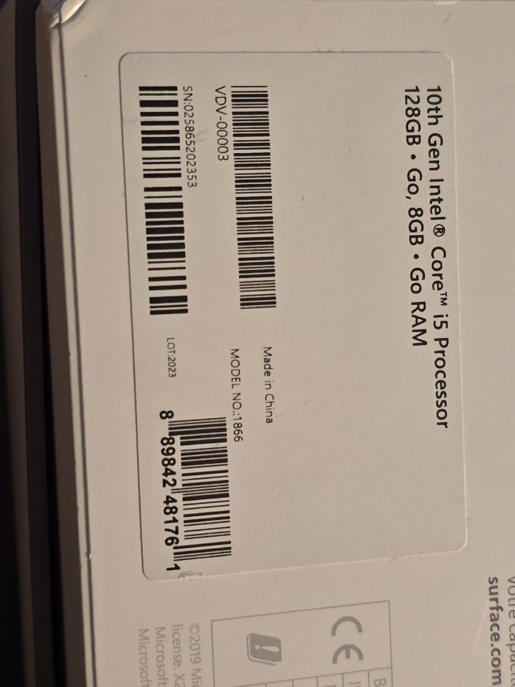 Microsoft Tablet PC: Microsoft Surface Pro 7 i5/8GB/128GB avec défauts – Usato da Le Mouret venduto da Lapinou 7