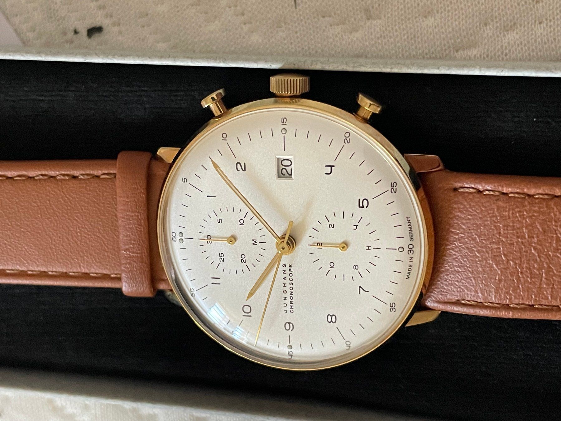 Junghans Uhren: JUNGHANS Max Bill Chronoscope, Ref. 027/7800.00. Ungetragen – Neu und originalverpackt aus Rodersdorf von luculus46 2