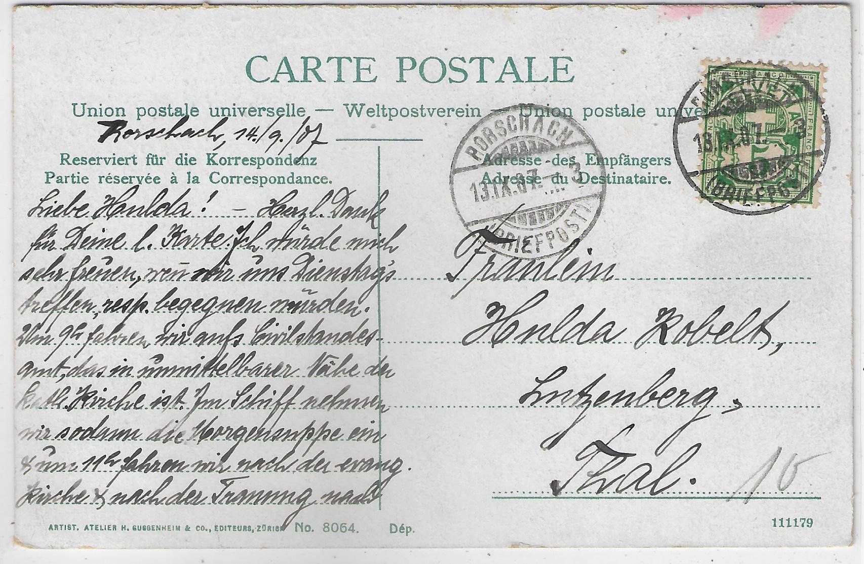 Cartoline postali: Rorschach - Evang. Kirche - Litho – Usato da Ettingen venduto da Kartenplanet 1