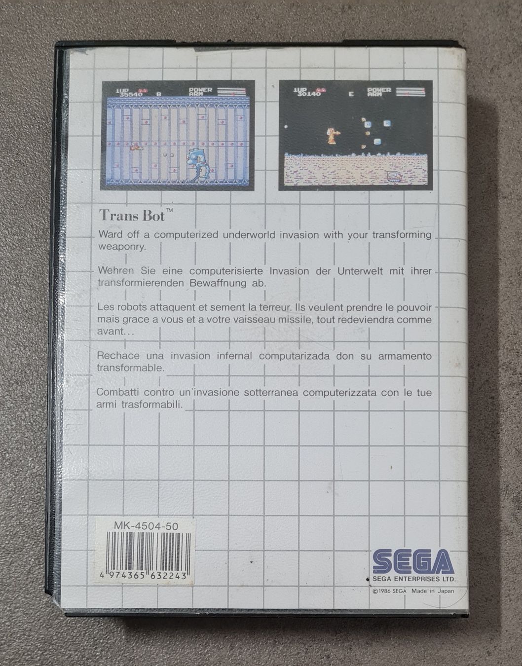 Sega Giochi: TransBot - SEGA Master System - schnelle Lieferung! – Usato da Birsfelden venduto da Dealgoenner24 2