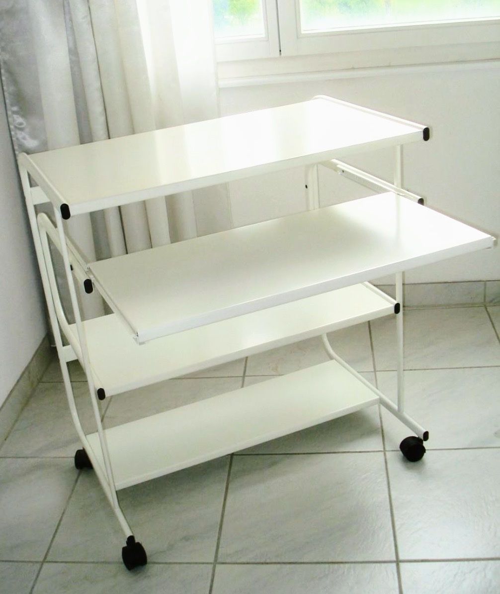 Scrivanie: Computer-Tisch / Drucker-Tisch / Rollgestell, Metall, weiss – Usato da Oberengstringen venduto da Pepper6 2