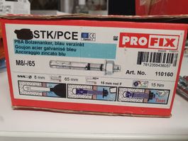 Bolzenanker Hilti M8x65mm M8 Ankerschraube Profix 110160