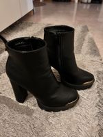 Stiefeletten mit Absatz gefüttert schwarz 39
