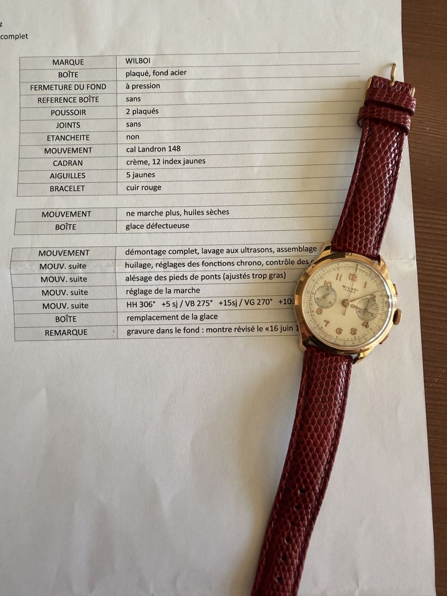 Orologi: Montre chrono Wilboi révisée  – Usato da Prangins venduto da SIM00N 1