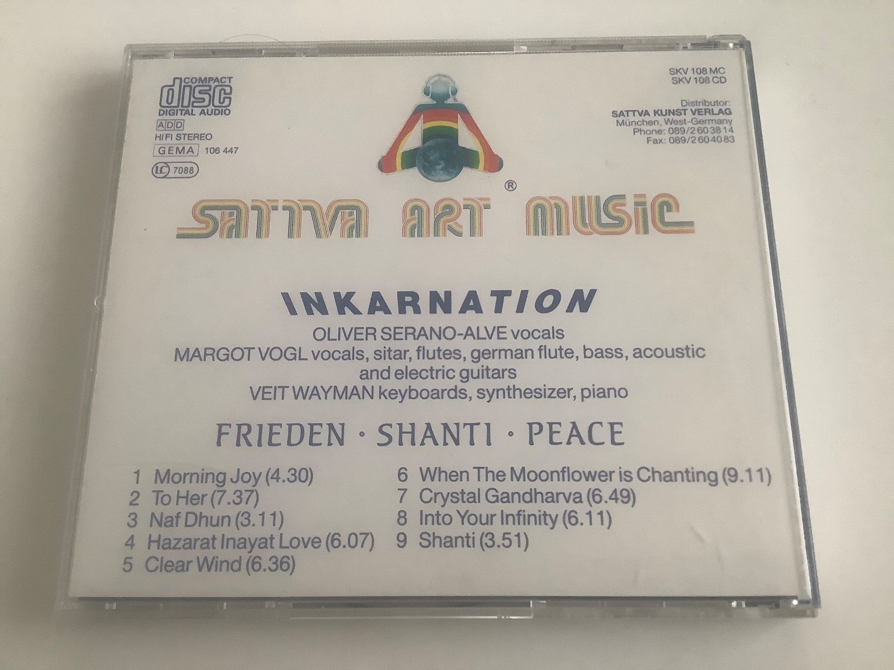CD: Inkarnation / Frieden Shanti Peace / 1987 – Usato da Dübendorf venduto da Shreck 1