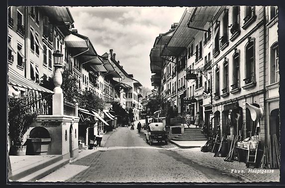 Cartoline postali: Thun, Strassenleben auf der Hauptgasse – Usato da Berlin venduto da bartko-reher