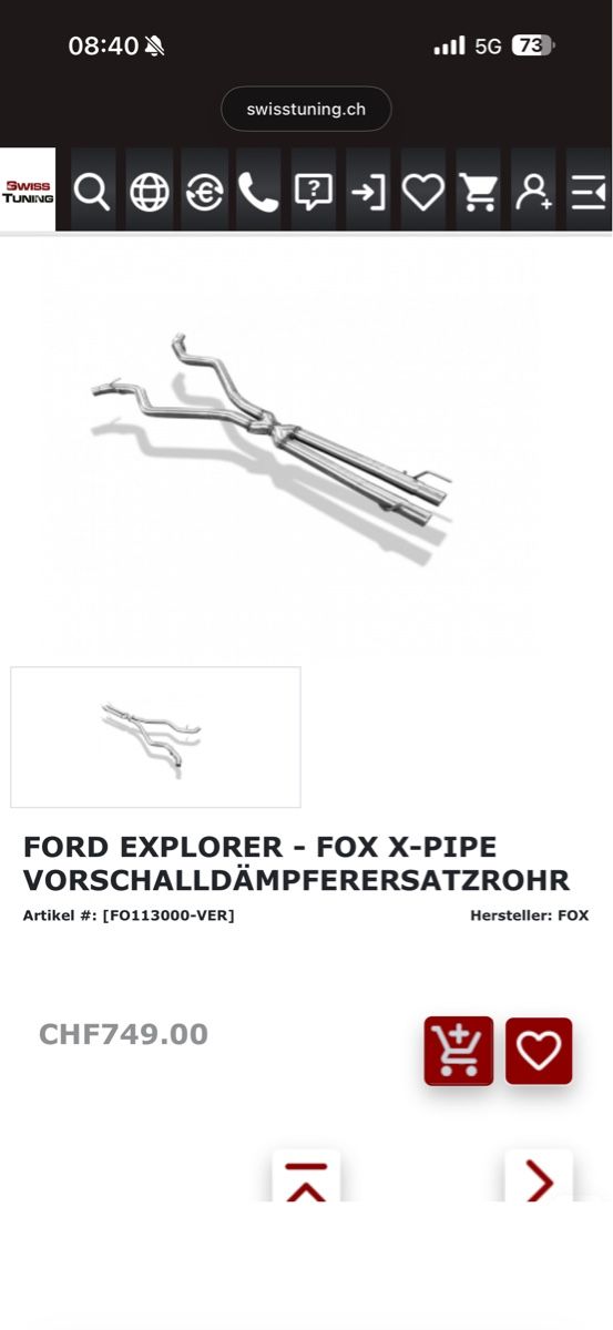 Ford Échappements: FOX X-Pipe Vorschalldaempferersatzrohr Ford Explorer 2019- – D'occasion à Weesen par Sandr0fficial 6