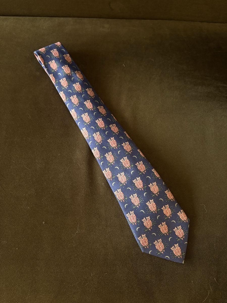 Hermès Cravatte: RARE Hermès Silk Tie, Owl Pattern, Night Blue – Nuovo (secondo la descrizione) da Gland venduto da chu_qc69