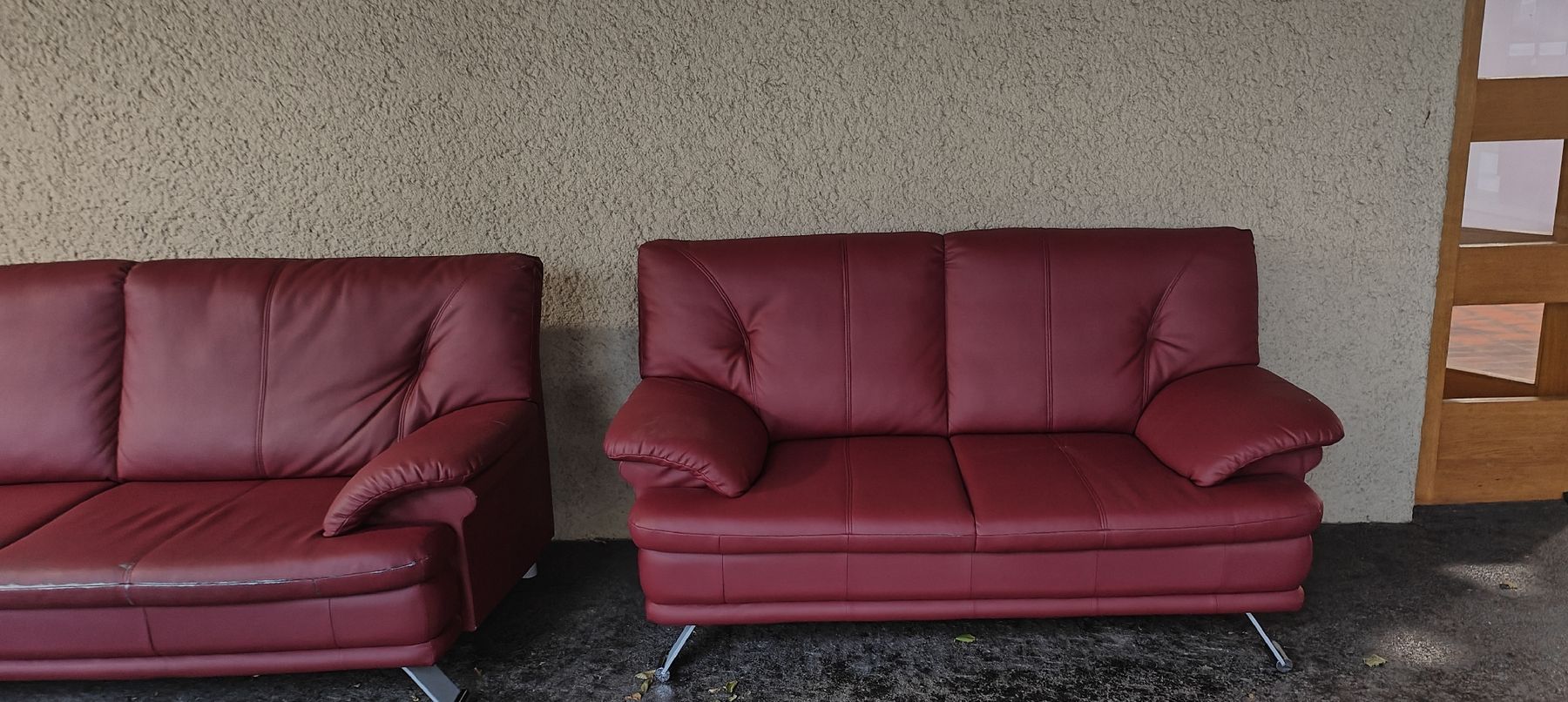 Pfister Sofas: Leder Sofa Set Rot  – D'occasion à Mumpf par Loco_Roco 2