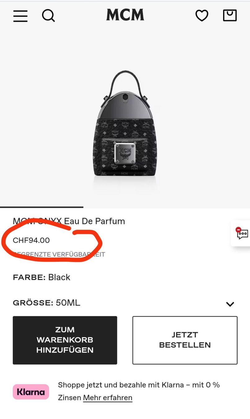Mcm Profumi & Eau de Toilette: MCM Onyx Herren au de Parfum – Nuovo e nell'imballaggio originale da Pfungen venduto da pegbob 1