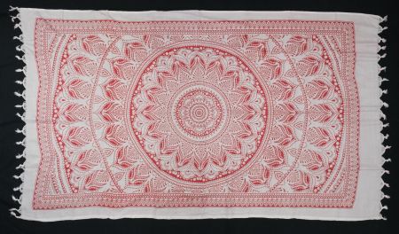 Grosser leichter Schal Umhang Lunghi Lotus Mandala, Viskose
