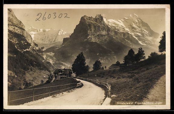 Cartoline postali: Grindelwald, Strassenpartie mit Gebäude – Usato da Berlin venduto da bartko-reher