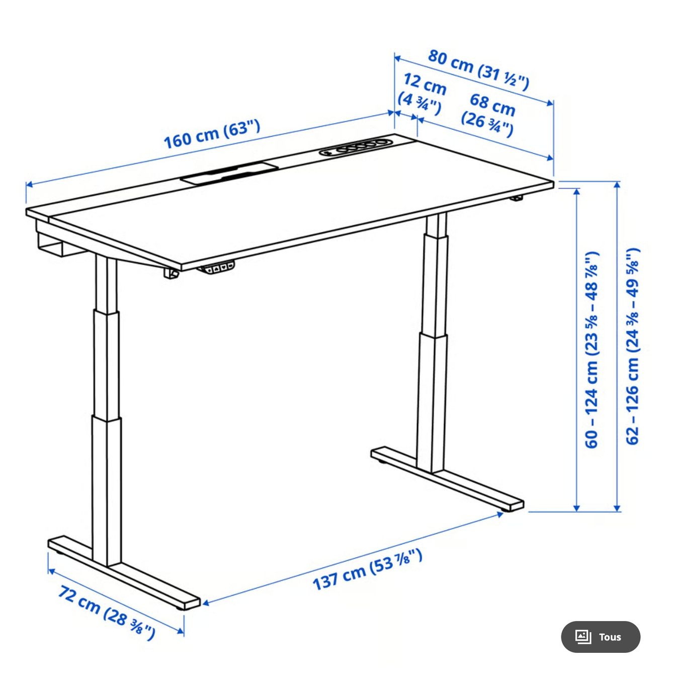 Ikea Bureaux: Bureau assis/debout électrique Ikea – D'occasion à Lausanne par Ljab 4