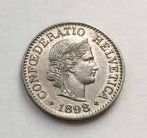 1898 10 Rappen unz Abart offene 9 *RAR*