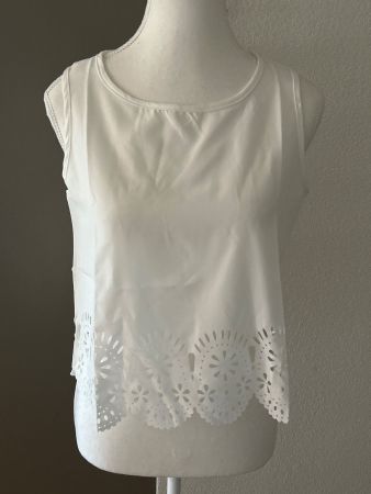 Ärmelloses Shirt weiss Grösse S