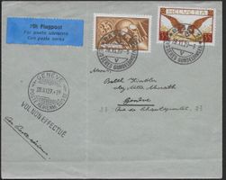 1929 Brief BASEL - GENÈVE Flugpost Spitzenfr. F6+F14 ab 1.-
