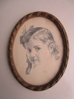 sig. Hans Zürcher - kleines Mädchen - Portrait 17.5 X 22.5cm
