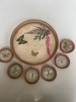 Vintage Set of 5 Butterfly Coasters and Serving Tray