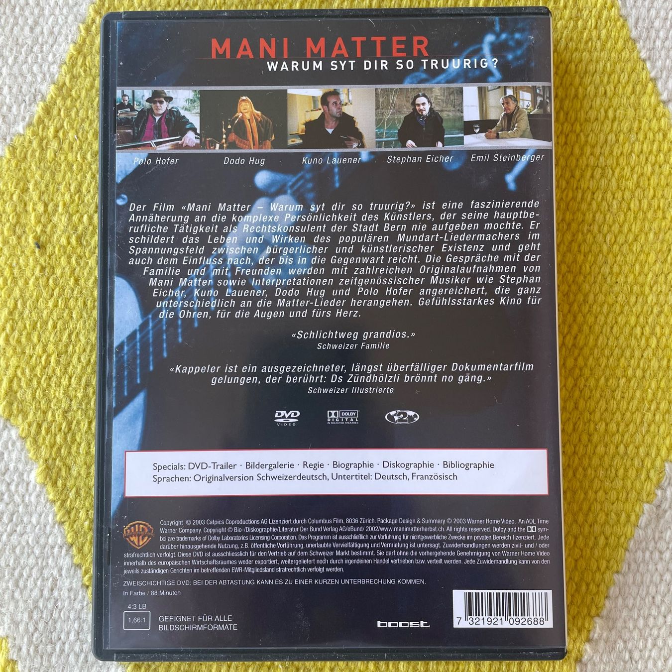 Tutti i DVDs: MANI MATTER-DVD WARUM SYT DIR SO TRUURIG? – Usato da Rorschacherberg venduto da CD-Roli 1