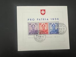 Pro Patria Block 1936 gest. (A615)