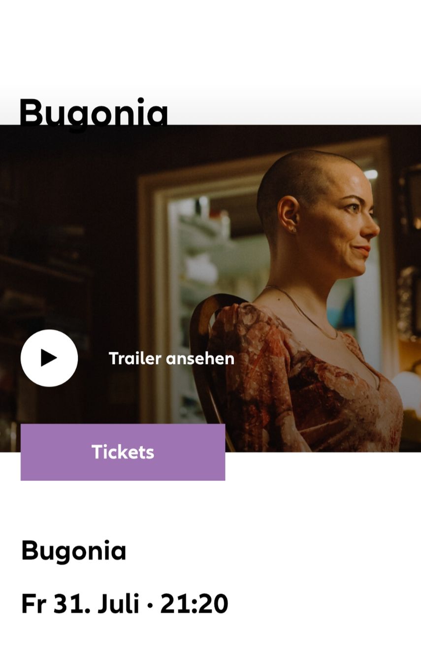 Biglietti: 2x Allianz Cinema - Bugonia 31.07.26 - E/df - 21:20 – Nuovo e nell'imballaggio originale da Zürich venduto da adormideras 2