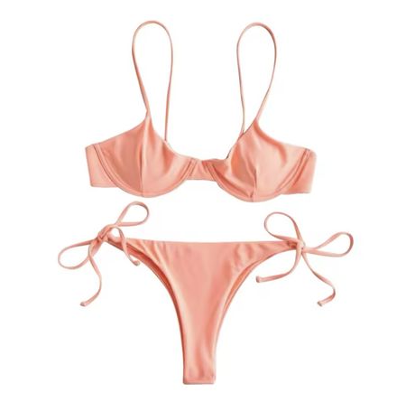 Badeanzug Bikini in Peach rosa, Grösse S