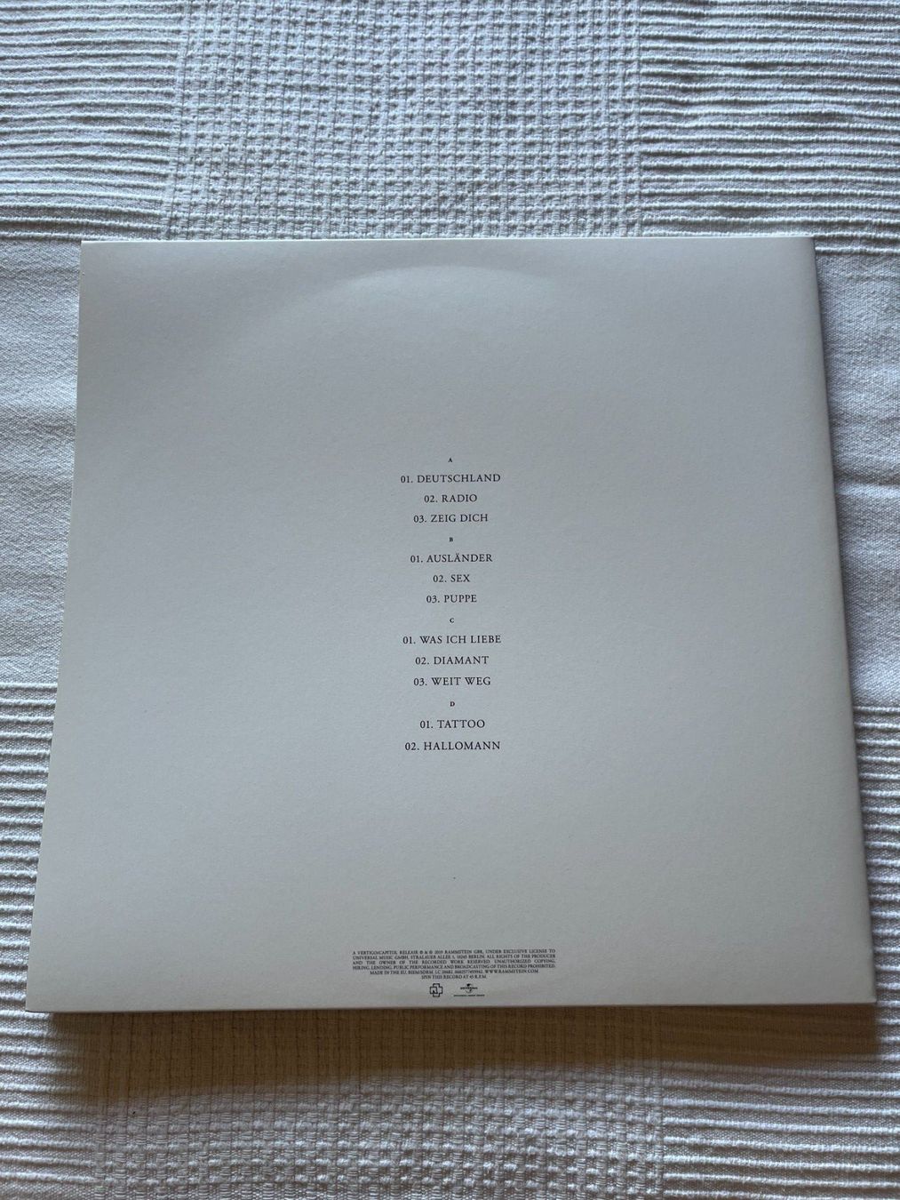 Schallplatten: Rammstein – Untitled 2x Vinyl LP – Gebraucht aus Effretikon von ChrisLamberger 2