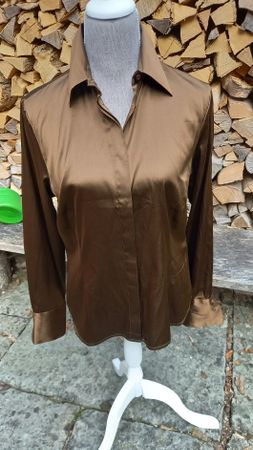 Comma Bluse braun aus Seide und Elasthan Grösse 42