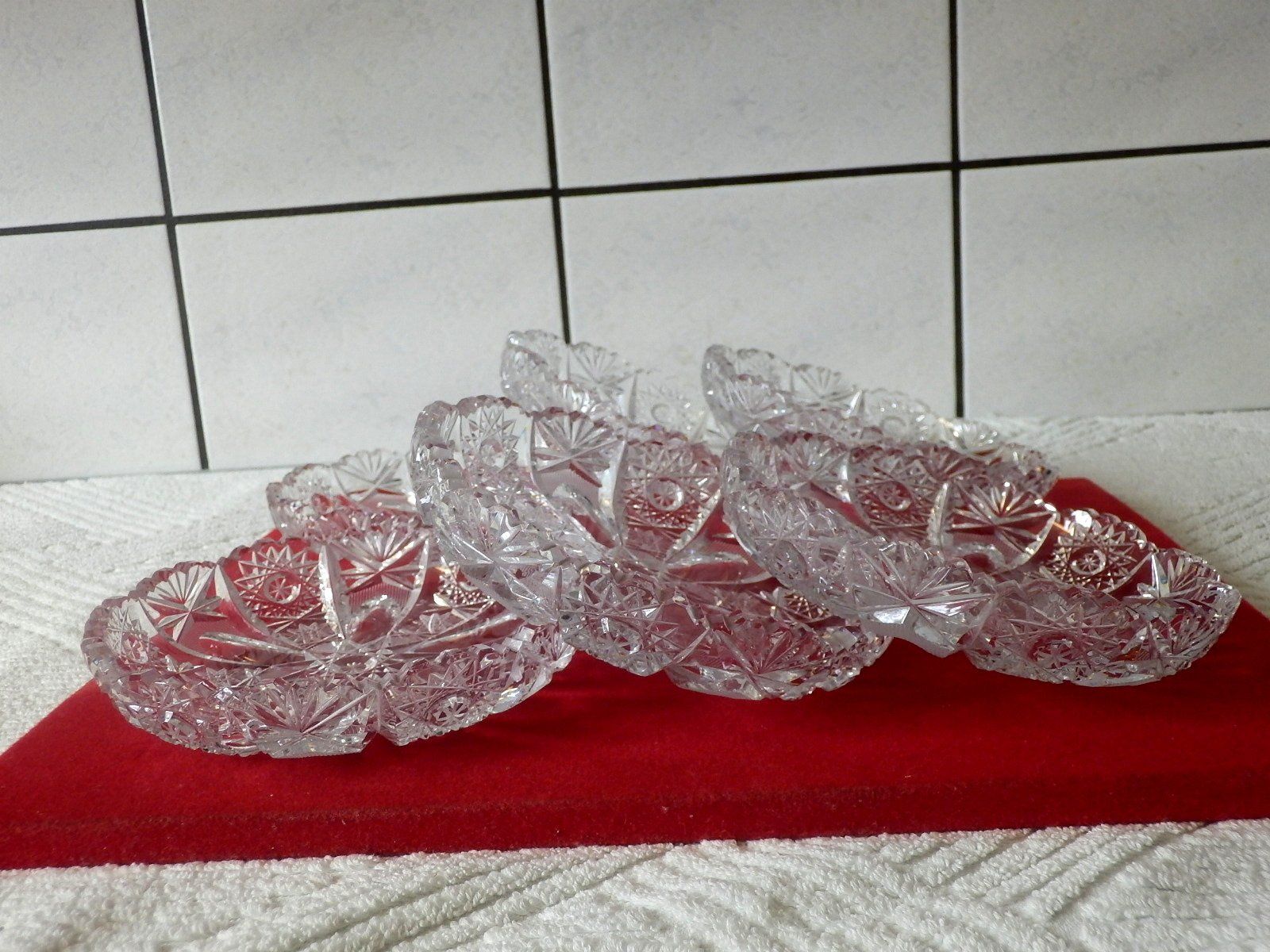 Teller: 6 Dessertteller, Kristallglas, fehlerfrei,  Czechoslovakia, – Gebraucht aus Ueberstorf von dinbau 3