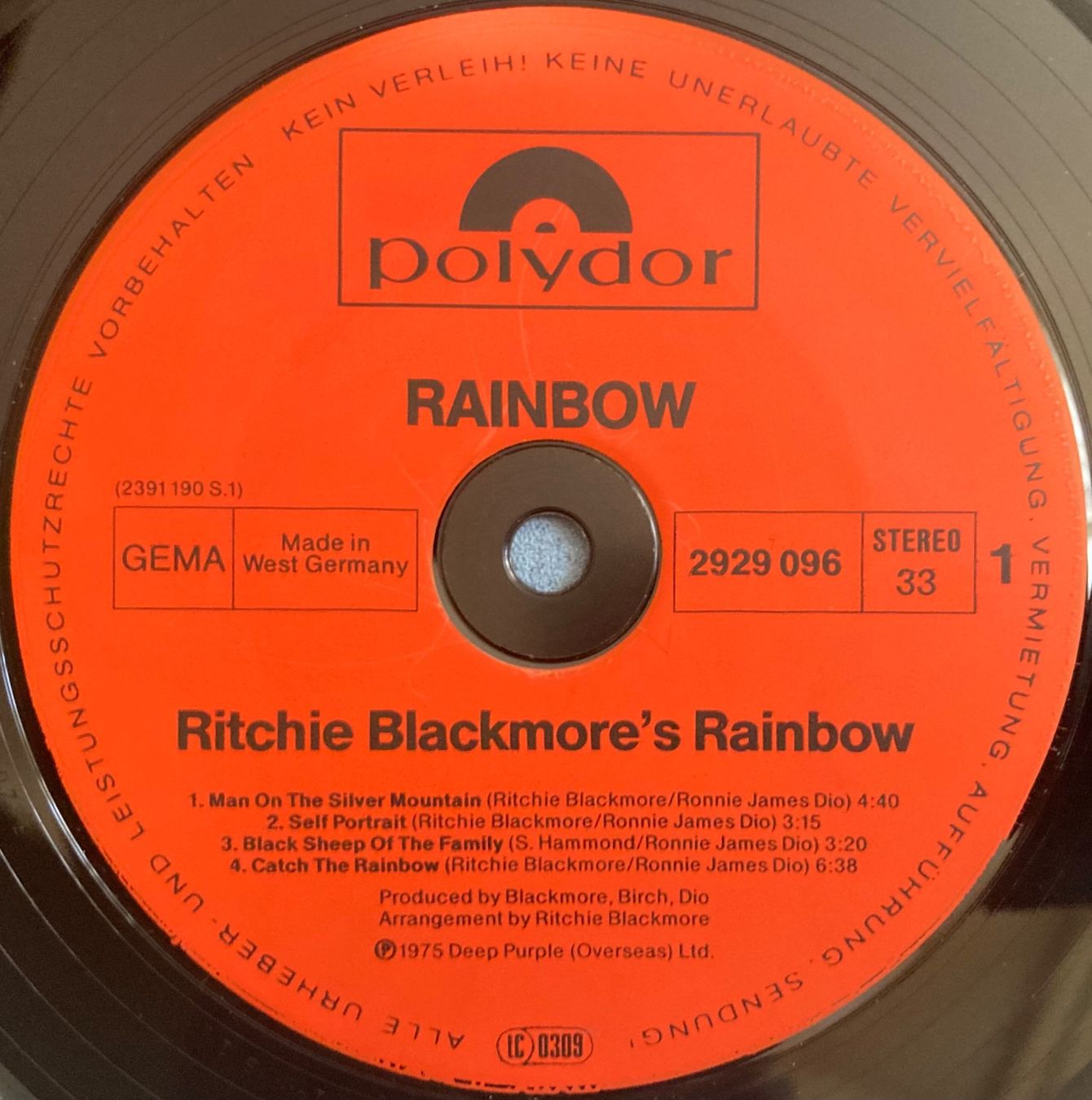 Schallplatten: RAINBOW - RITCHIE BLACKMORE'S RAINBOW – Gebraucht aus Poliez-Pittet von Newtown-Records 2