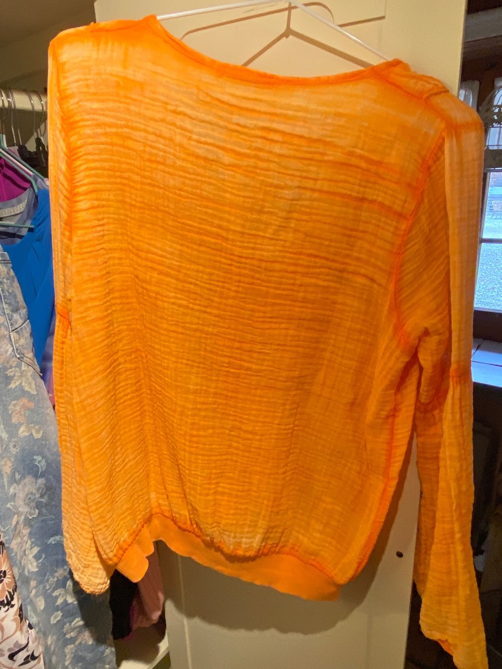 Camicette: LANGARM BLUSE MUSSELINSTOFF-ORANGE – Nuovo e nell'imballaggio originale da Meienried venduto da ManuelaBoutique 4