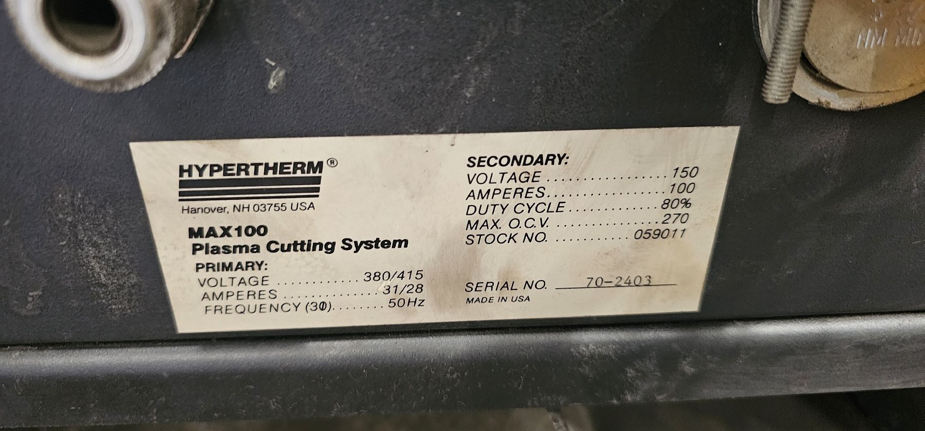 Esab Saldatori: Plasmaschneider Hypertherm MAX 100 – Difettoso da Emmenbrücke venduto da inf_l8yf 6