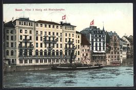 Basel, Hotel 3 König mit Rheindampfer