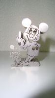 2 Mickey Maus Figur Edelmetall 3D Unikat, Funkenerodiert.