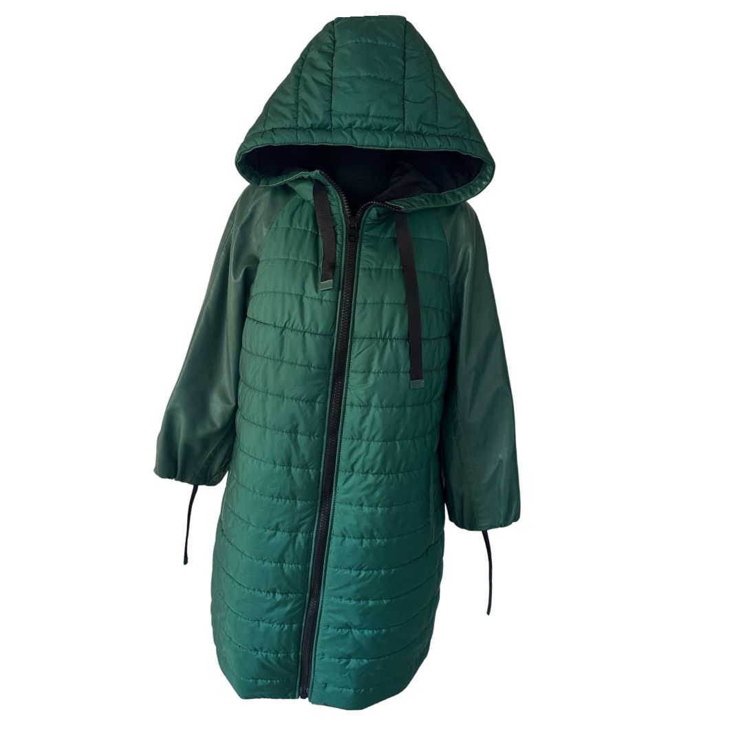 Mäntel: AUTUMN JACKET GREEN LEATHER BACK & SLEEVES L – Neu (gemäss Beschreibung) aus Zofingen von JumpInVintage 3