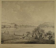 SCHAFFHAUSEN, GETÖNTE LITHOGRAPHIE 1826, INKUNABEL
