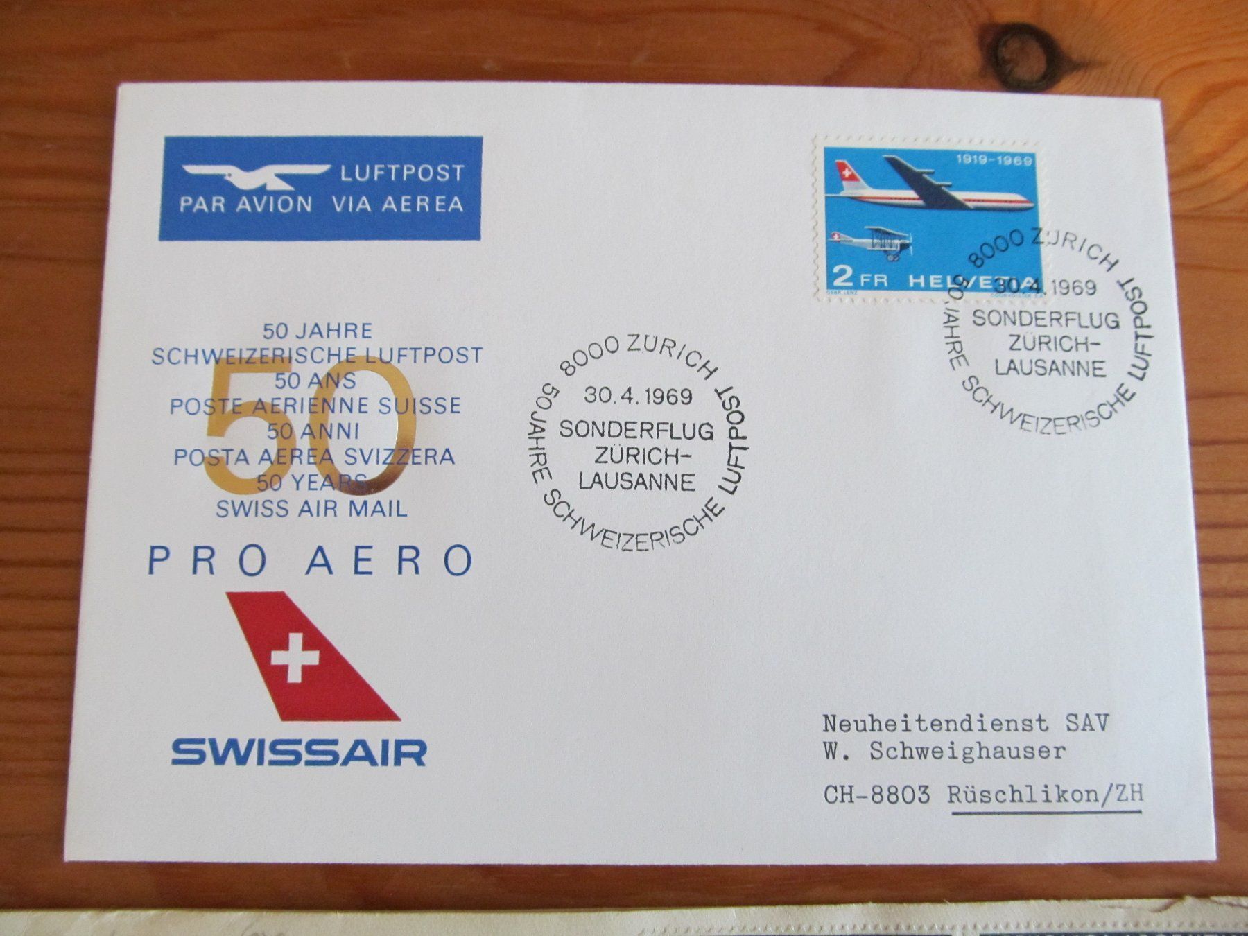 Tutti i francobolli: 1Lot(2Stck) FLUGPOST ab 2.-Fr. – Usato da Emmenbrücke venduto da Luzern1947 1