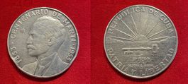 (14) Silber-Peso Kuba 1953 - Centenario José Martí