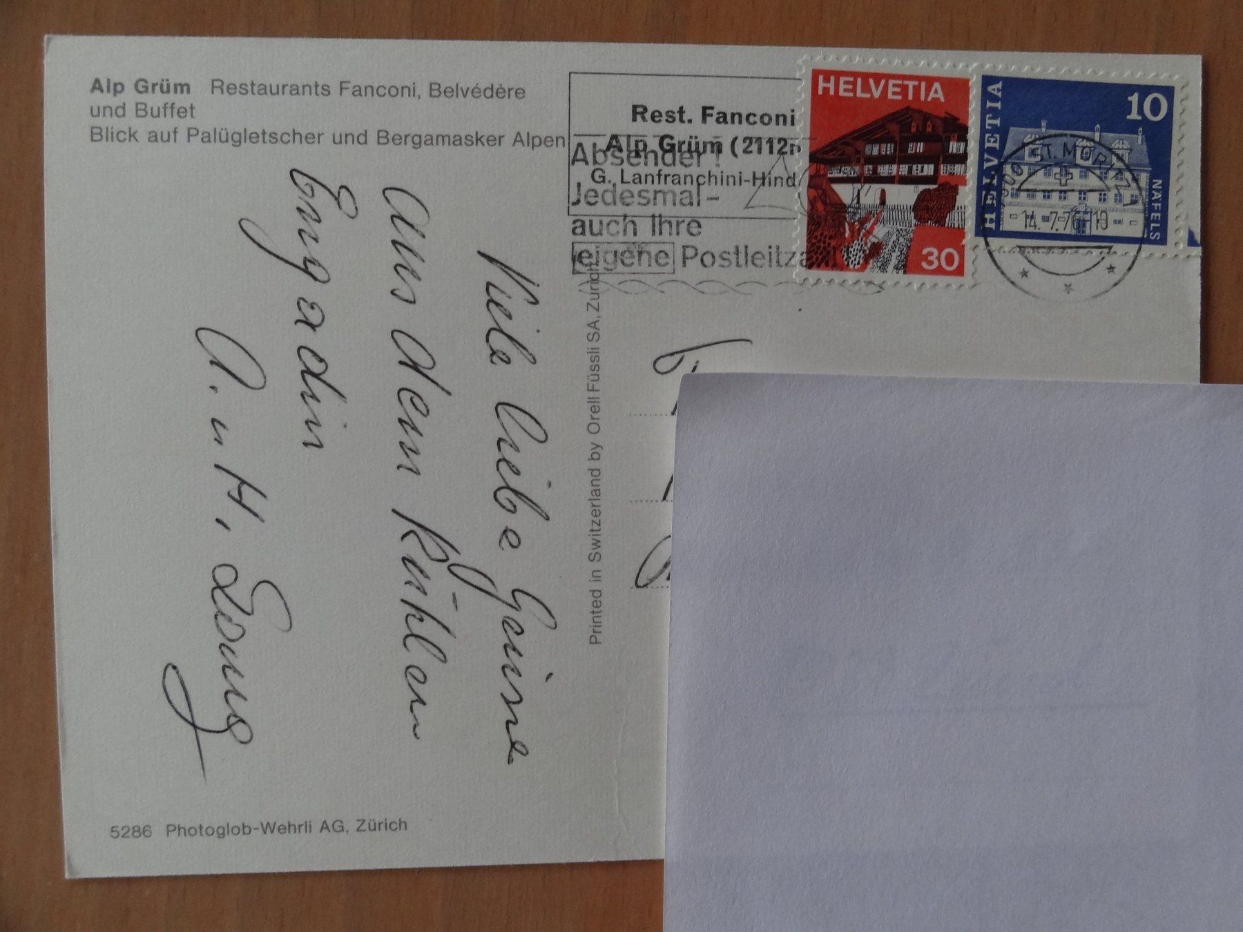 Cartoline postali: Alp Grüm - 4 bild - 1976 – Usato da St Léonard venduto da Riglin 1