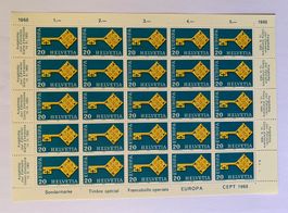 Helvetia 1965,1966,1967,1968 vier Bogen komplett **