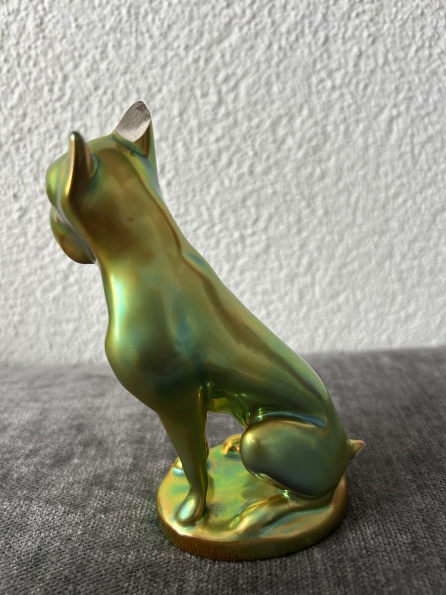 Statuette: Boxer Hund von Zsolnay – Usato da Hofstetten SO venduto da Treasurefinds 2