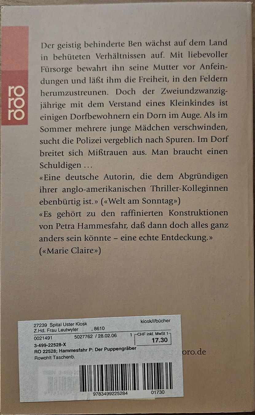 Libri: Petra Hammesfahr - Der Puppengräber – Usato da Hinwil venduto da brucha01 1