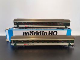 MÄRKLIN: 2 X SBB EW IV PERSONENWAGEN A&B