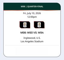 ⚽ Tickets ⚽ Spiel M98 – Viertelfinal - LA