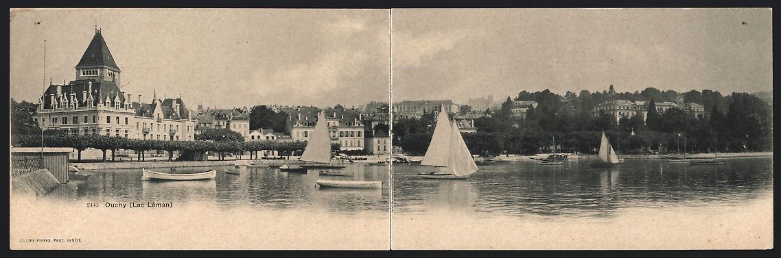 Cartoline postali: Klapp-AK Ouchy /Lac Léman, Panorama – Usato da Berlin venduto da bartko-reher