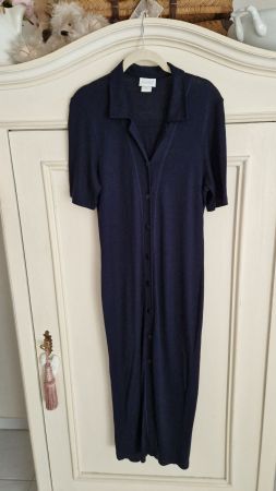 Hanro Kleid blau Viskose Leinen Grösse XS