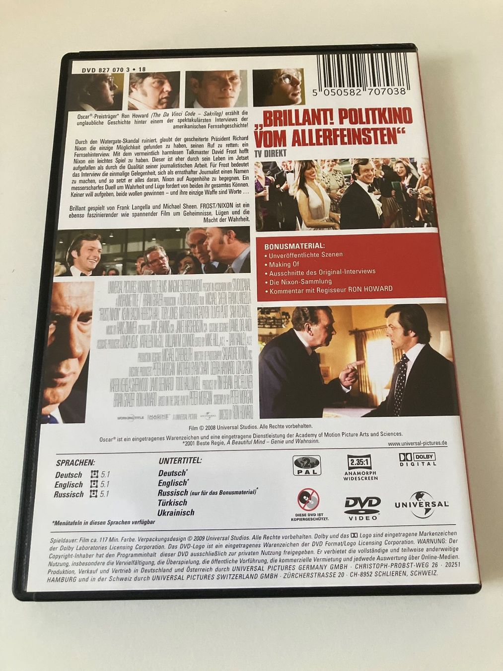Alle DVDs: Frost / Nixon (DVD) Michael Sheen, Frank Langella – Gebraucht aus Arbon von HelFer01 1